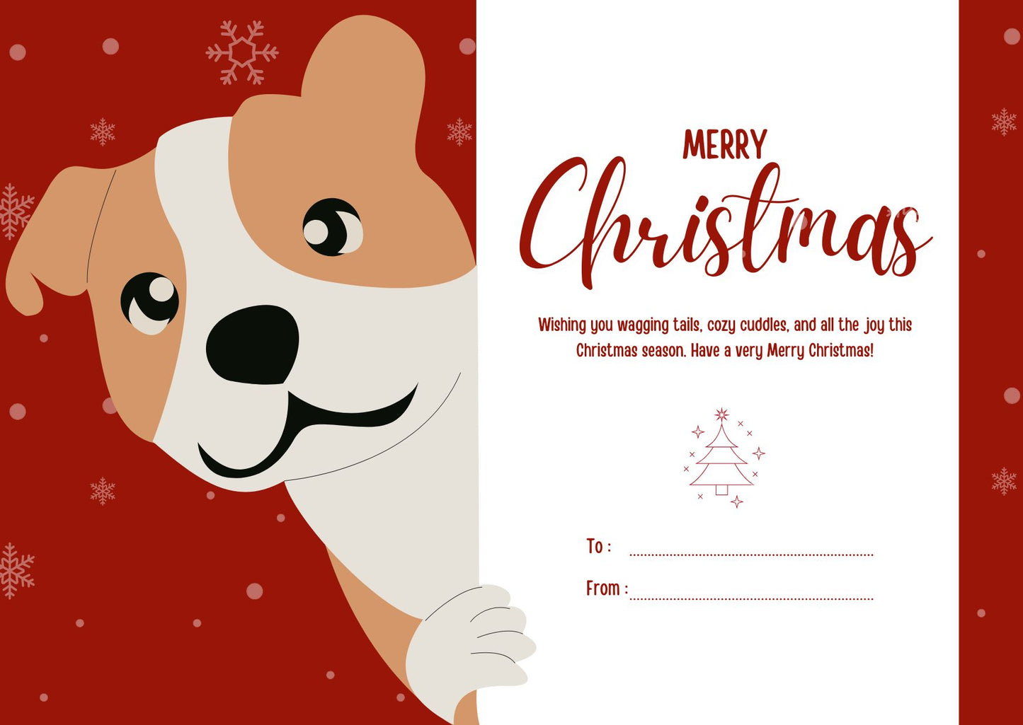 Dog-Themed Folded Christmas Cards by Style's Bug
