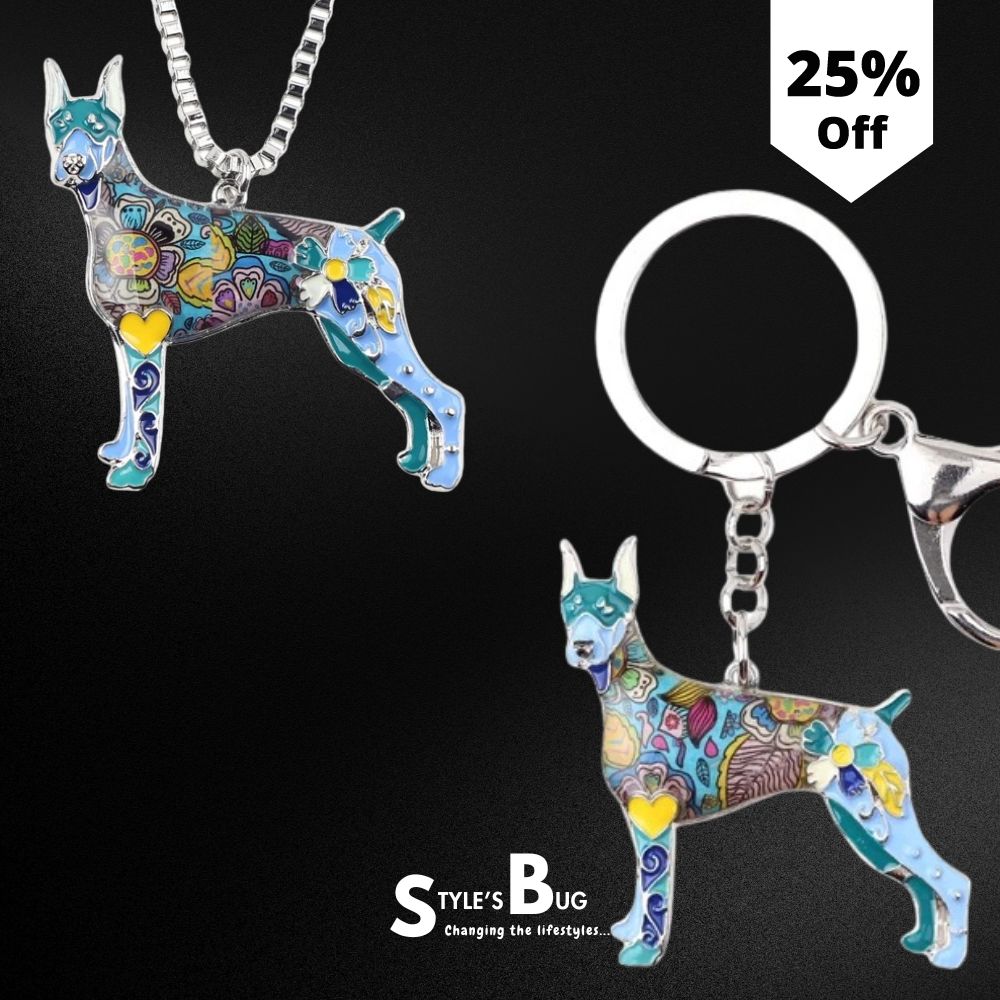 Artistic Doberman Necklace / Keychain