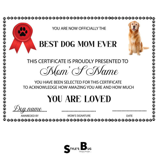 Funny Pet Certificates by Style's Bug