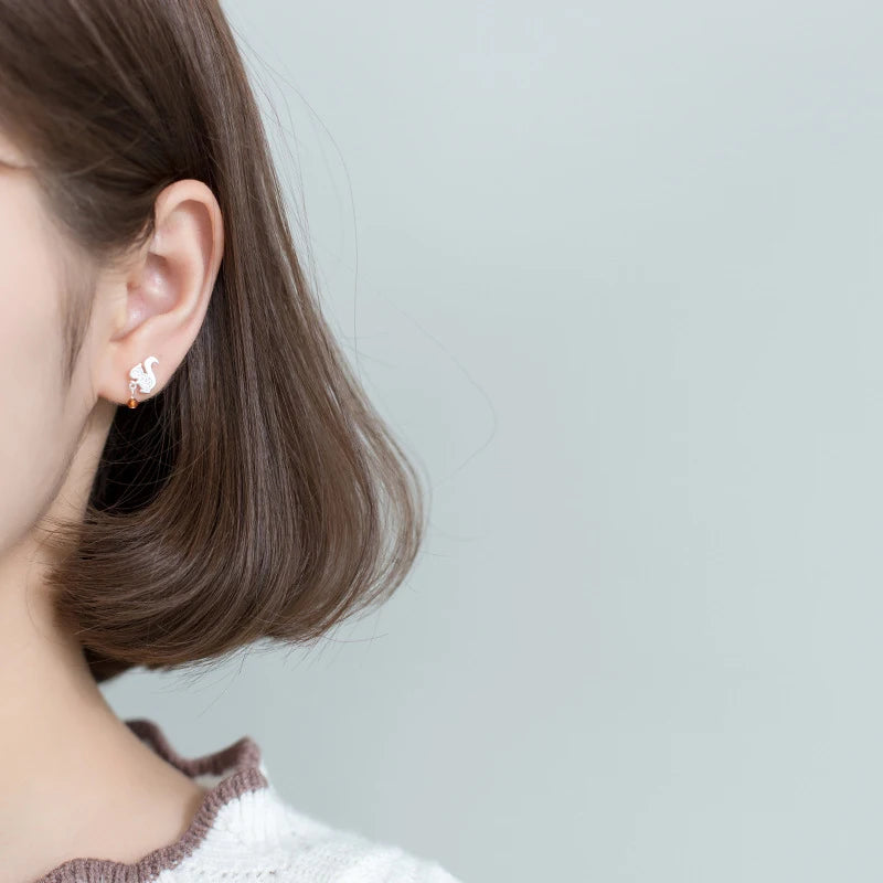 "Squirrel with precious Walnut" Earrings