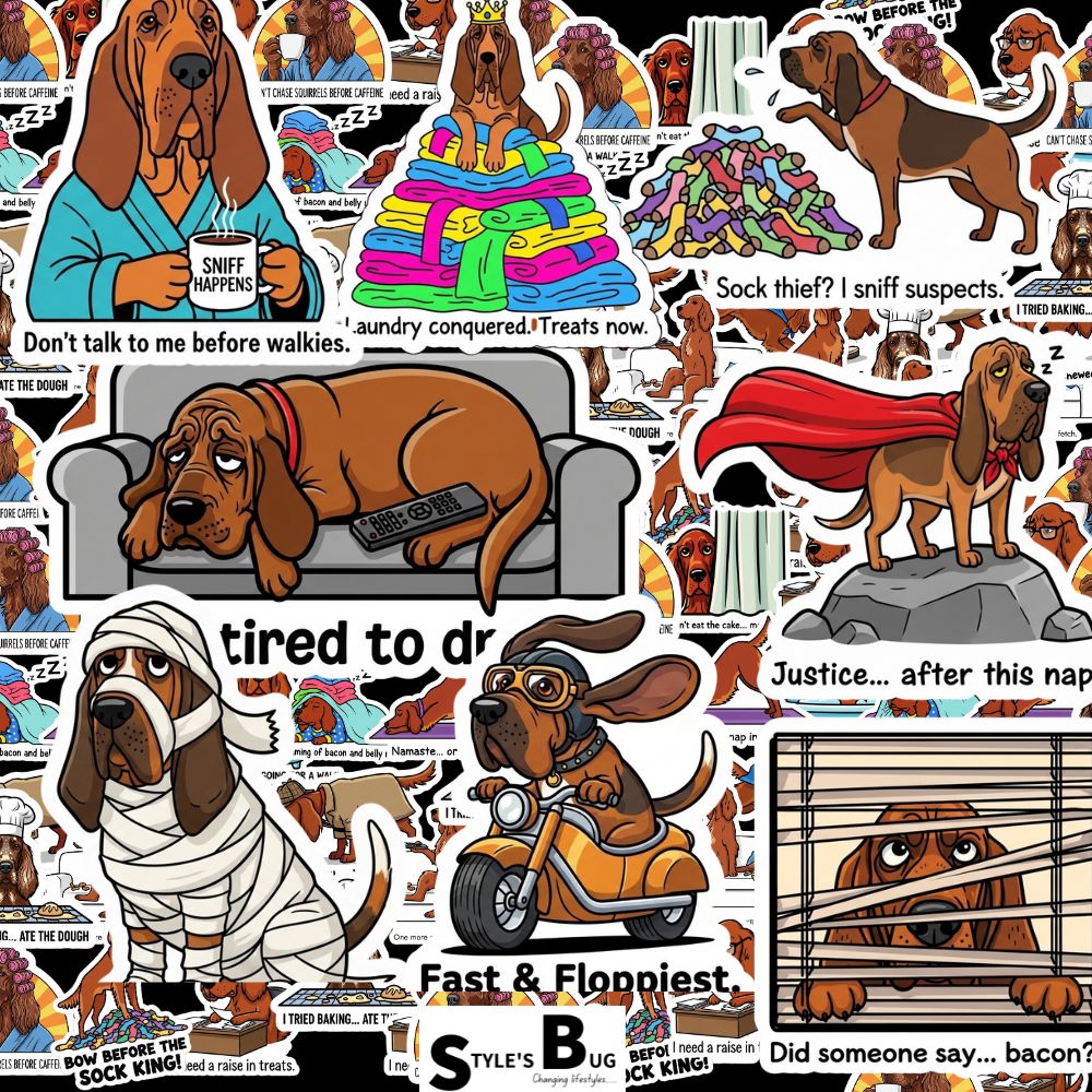 Bloodhound dog Sticker Packs by Style's Bug