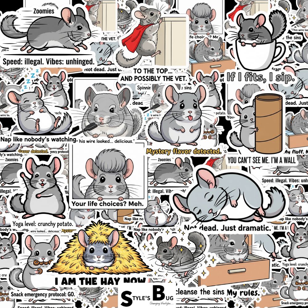 Chinchilla Sticker Packs by Style's Bug