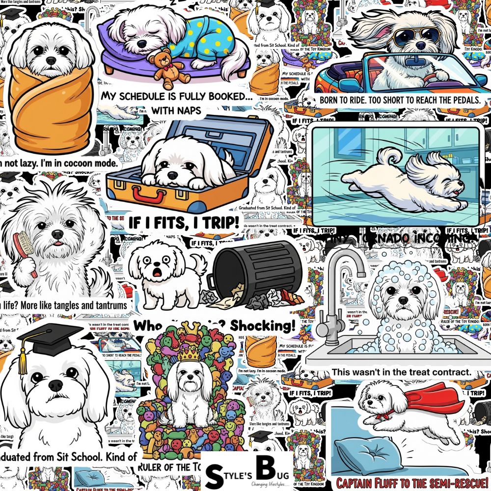 Maltese Sticker Packs by Style's Bug