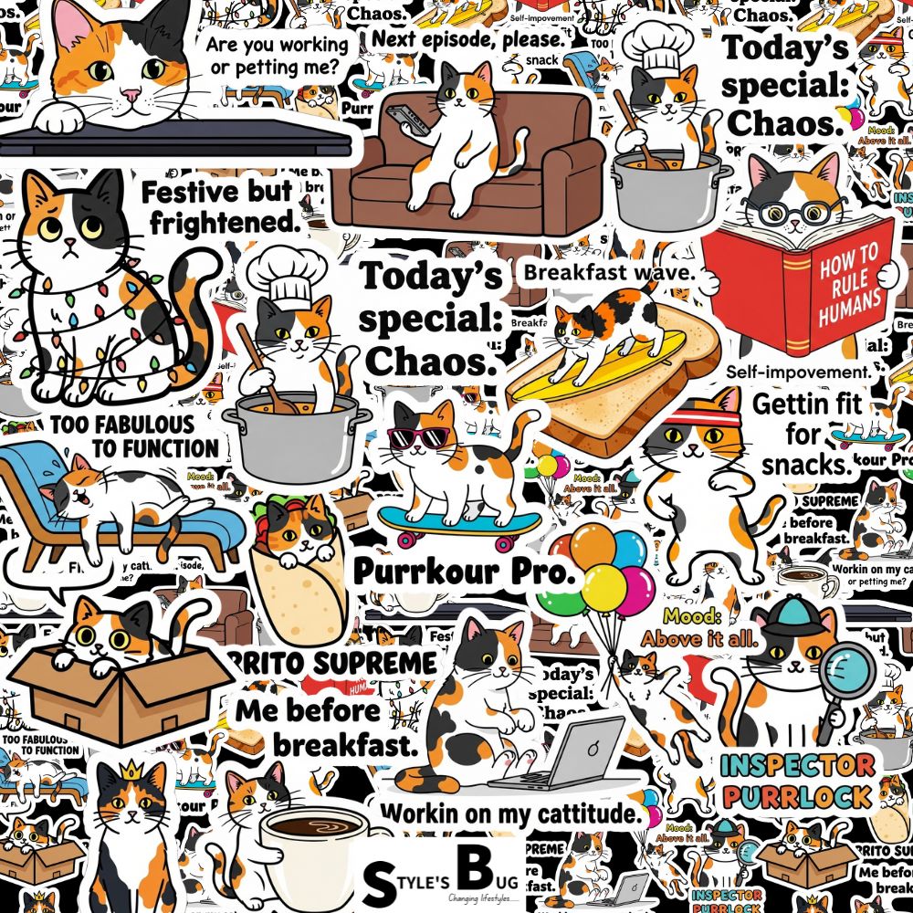 Calico Cat Sticker Packs by Style's Bug