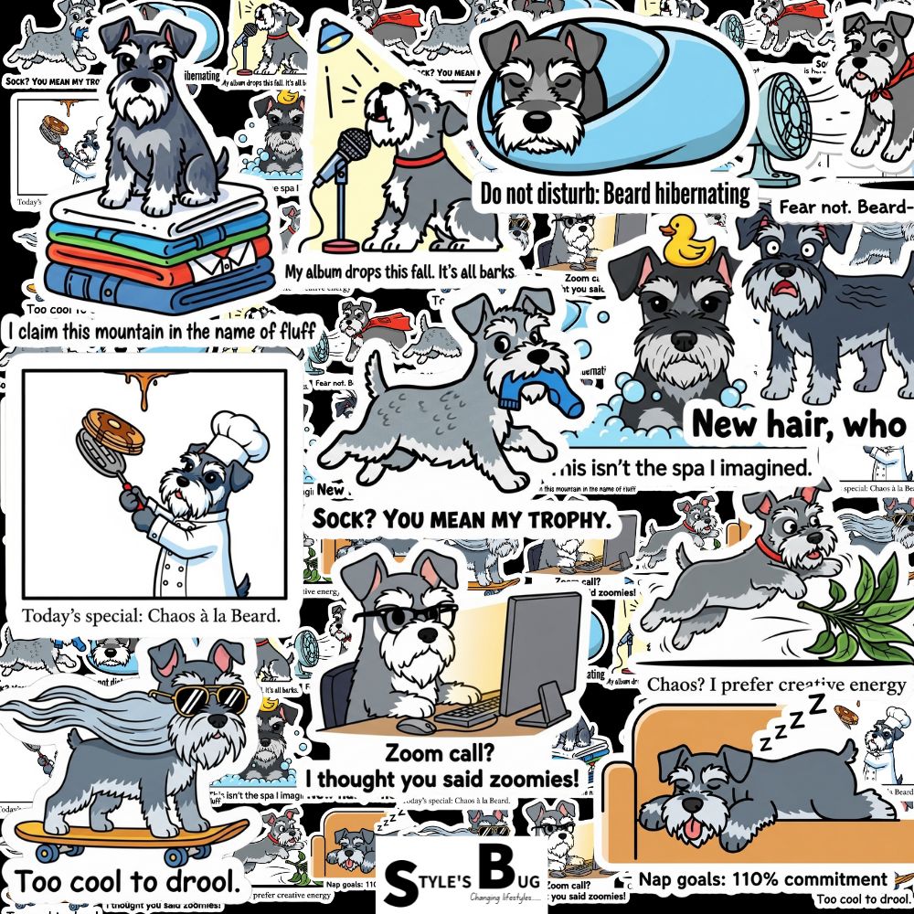 Schnauzer Sticker Pack by Style's Bug