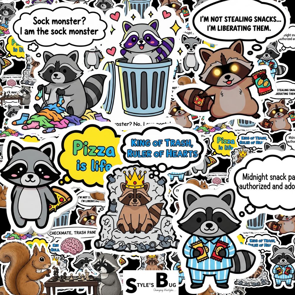 Raccoon Sticker Packs by Style's Bug