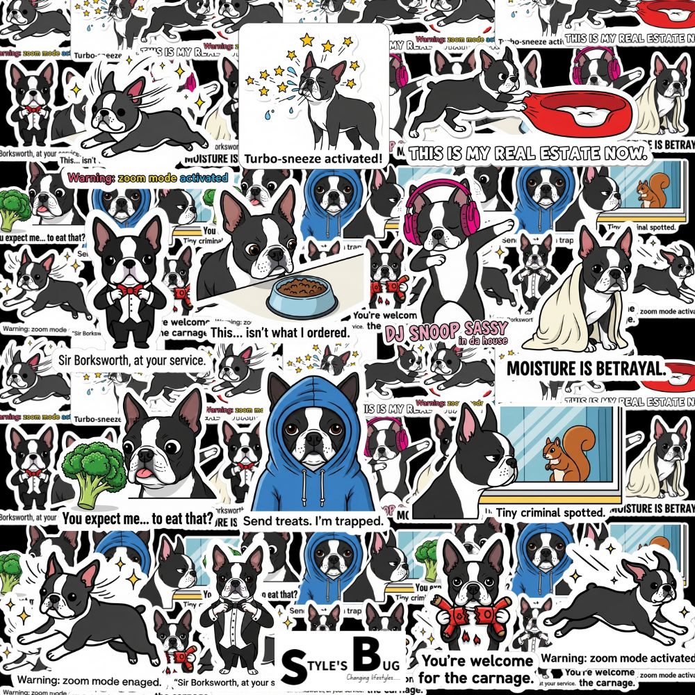 Boston Terrier Stickers Pack by Style's Bug