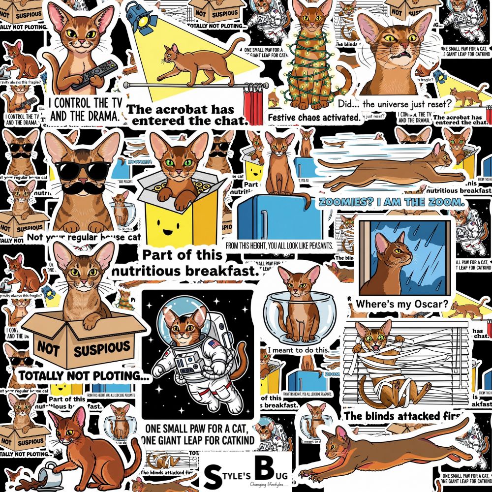 Abyssinian Cat Sticker Packs by Style's Bug
