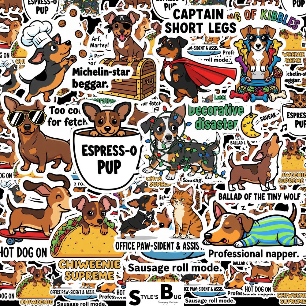 Chiweenie Sticker Packs by Style's Bug
