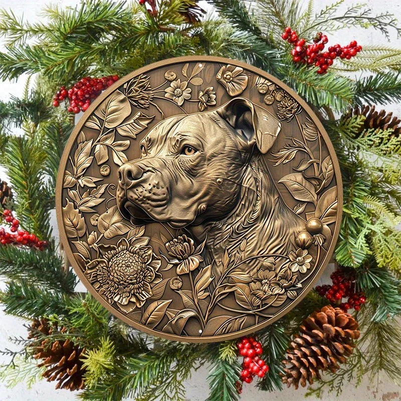 Alloy Pitbull / Staffie Standing Ornament