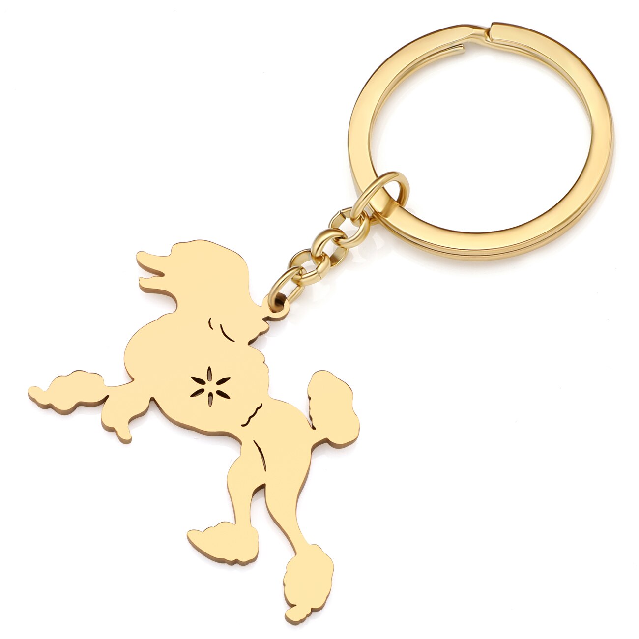 Stainless Steel Poodle keychain