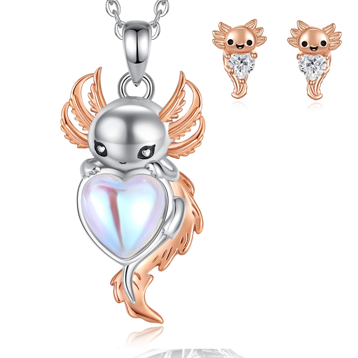 Pink Axolotl Jewelry Set