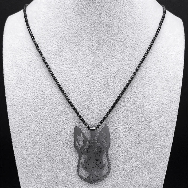 German Shepherd Face Necklace