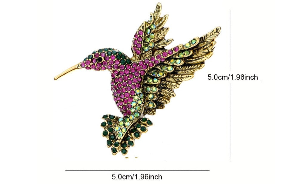 Realistic Hummingbird Brooches by SB