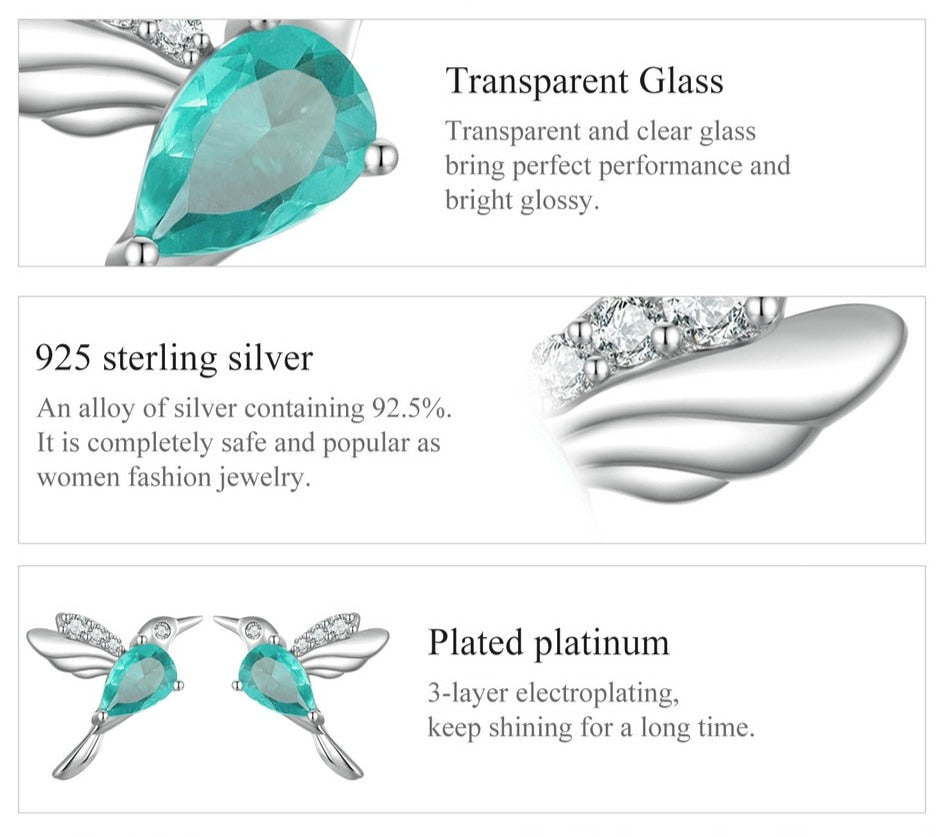 Crystal Hummingbird earrings