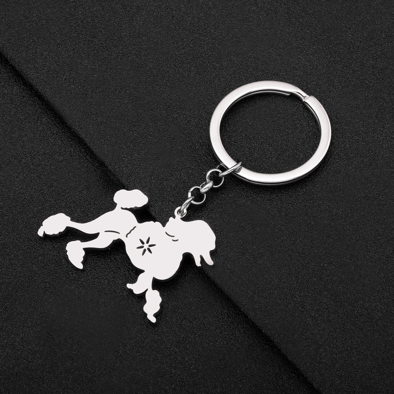 Stainless Steel Poodle keychain