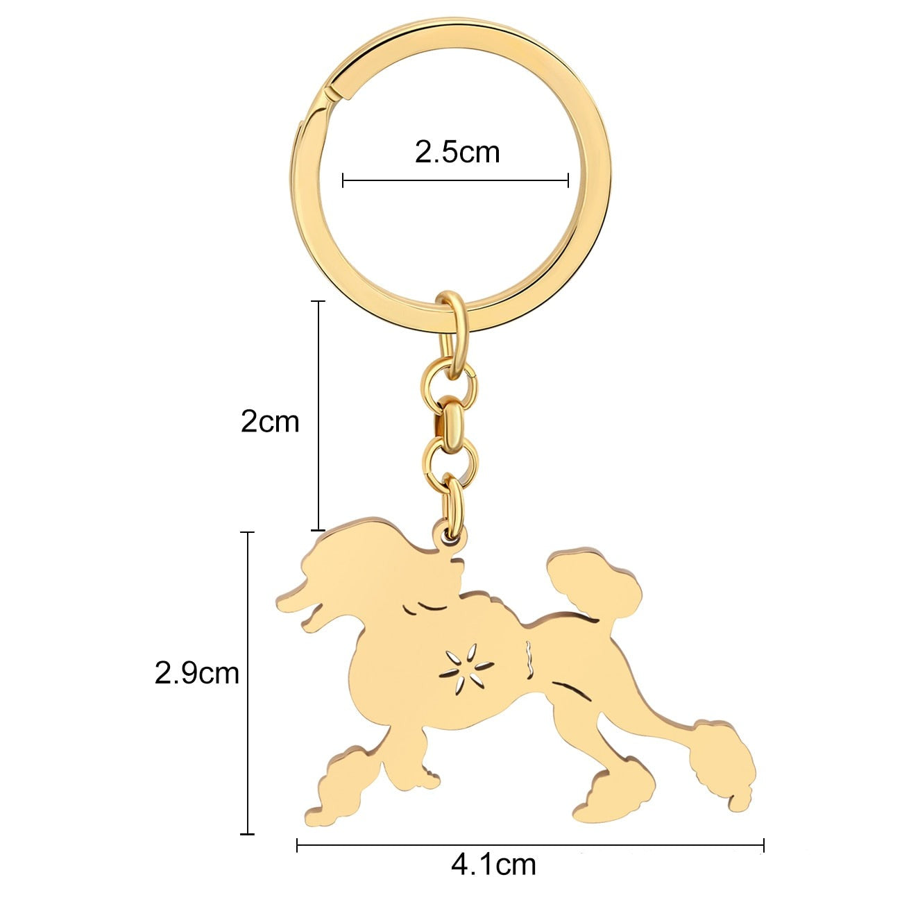 Stainless Steel Poodle keychain