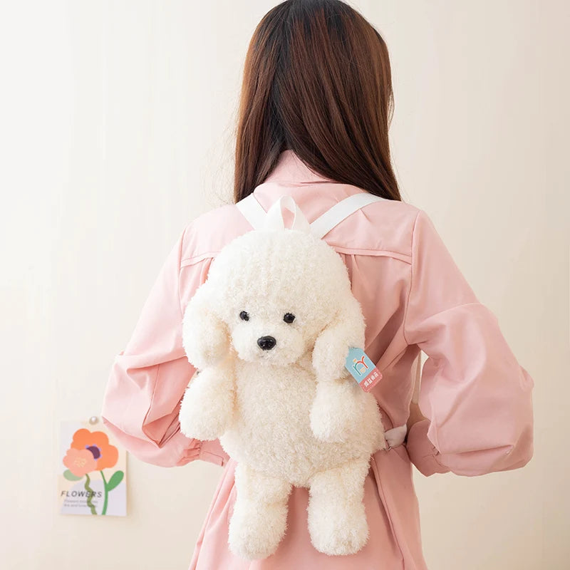 Realistic Poodle Plush Backpacks