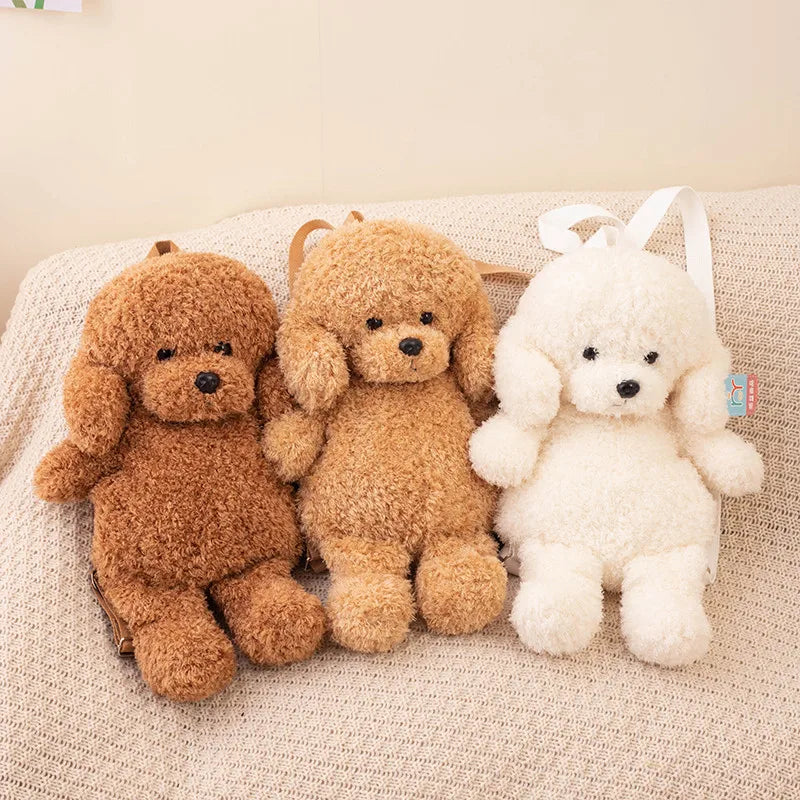 Realistic Poodle Plush Backpacks