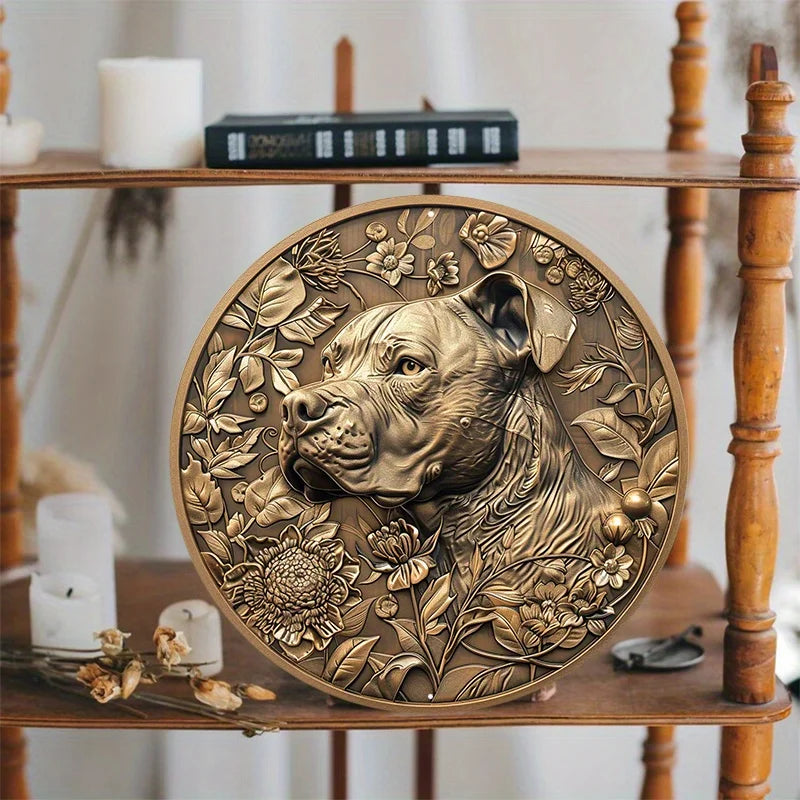 Alloy Pitbull / Staffie Standing Ornament