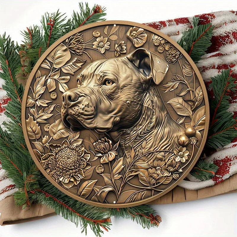 Alloy Pitbull / Staffie Standing Ornament