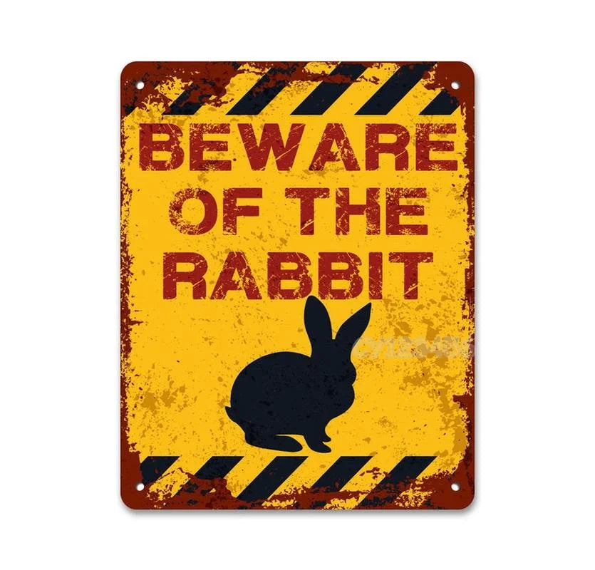 Rabbit Funny Metal Signs