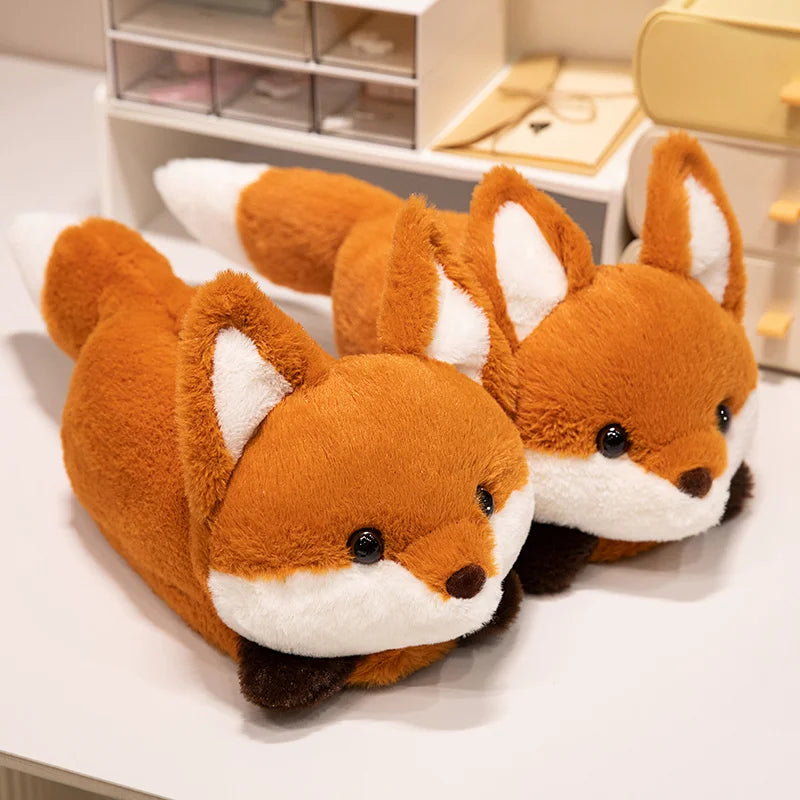 Fluffy Red Panda & Fox Slippers