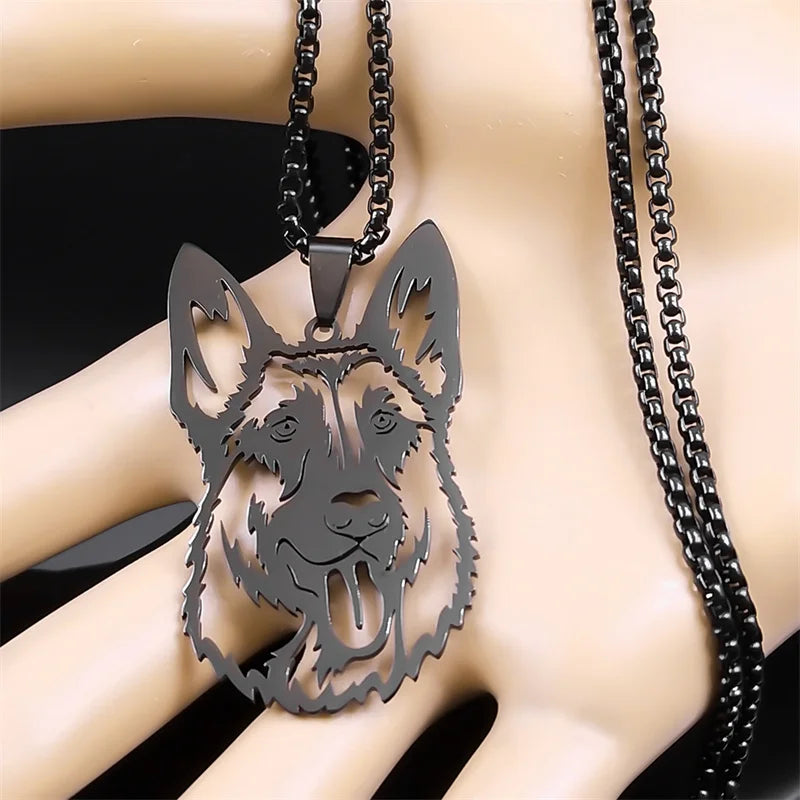 German Shepherd Face Necklace