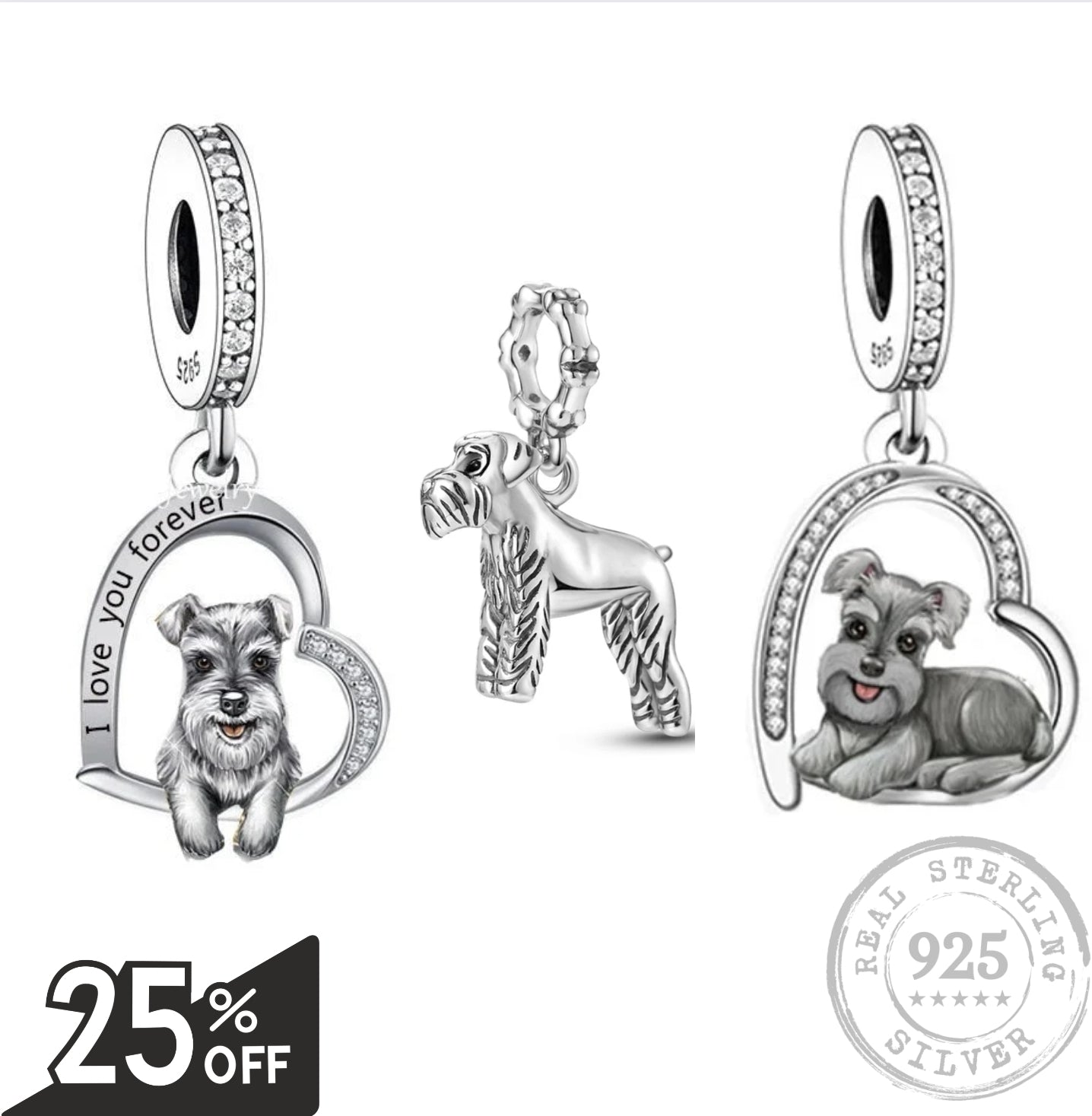 Schnauzer Realistic Pendants & Necklaces