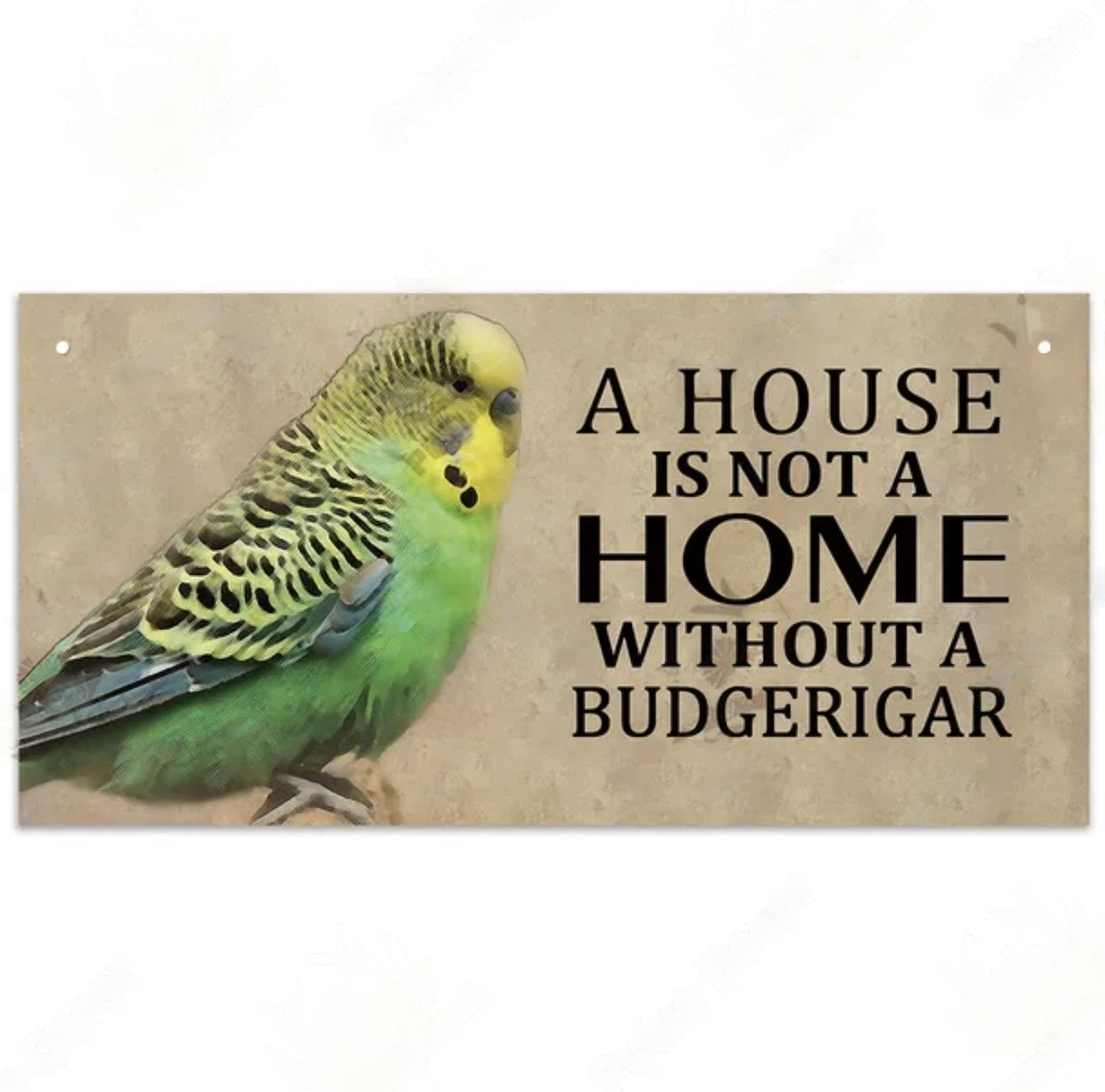 "A house is not a home without a .." Parrot Hanging signs