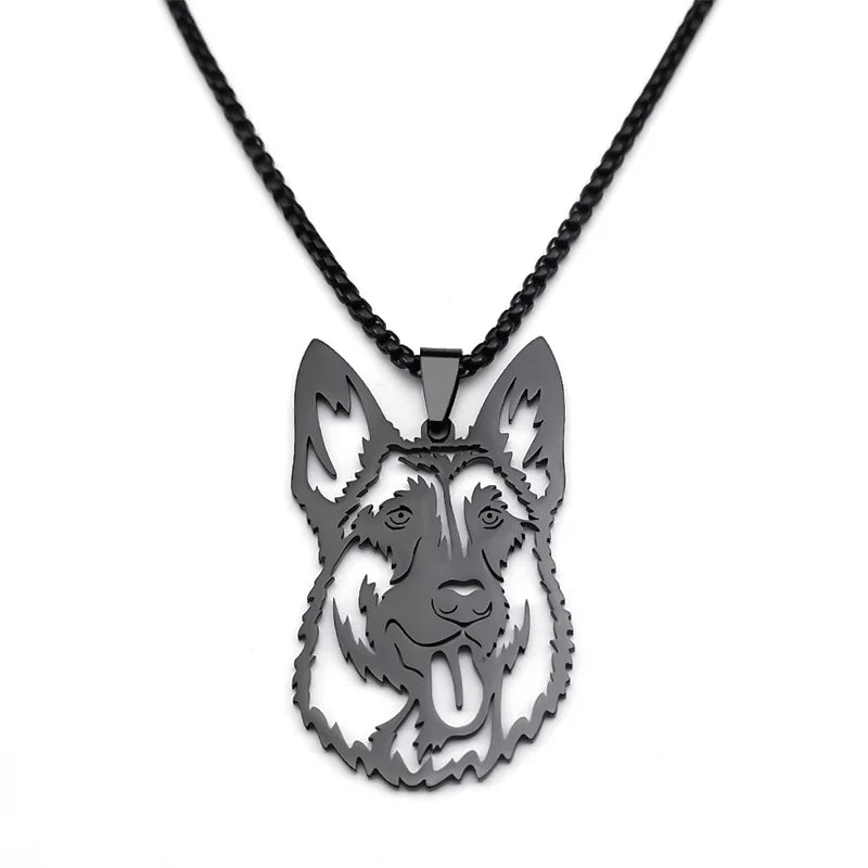 German Shepherd Face Necklace