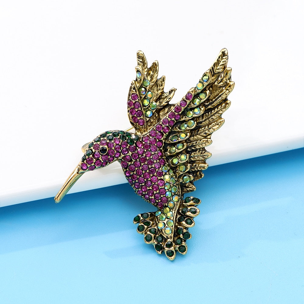 Realistic Hummingbird Brooches by SB