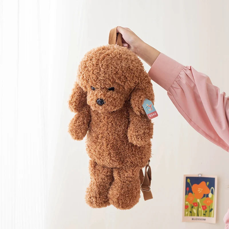 Realistic Poodle Plush Backpacks