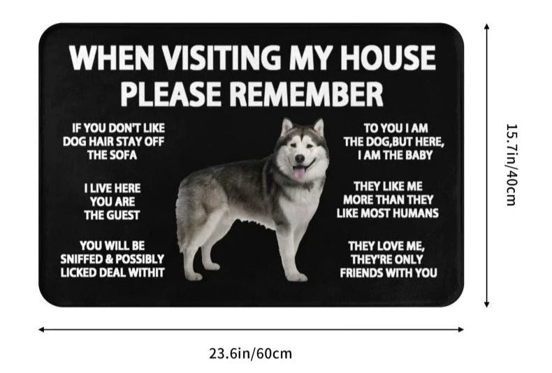 Husky's Rules Doormat by Style's Bug