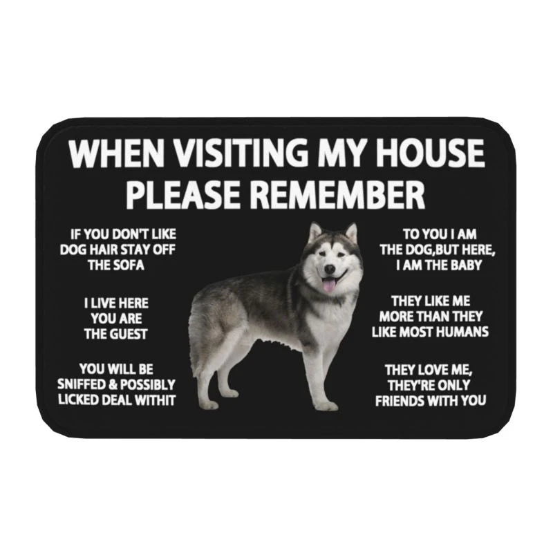 Husky's Rules Doormat by Style's Bug