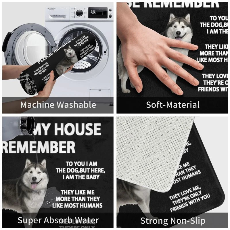Husky's Rules Doormat by Style's Bug