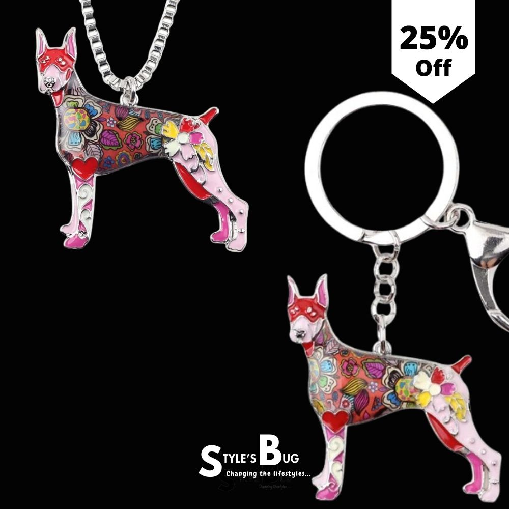 Artistic Doberman Necklace / Keychain