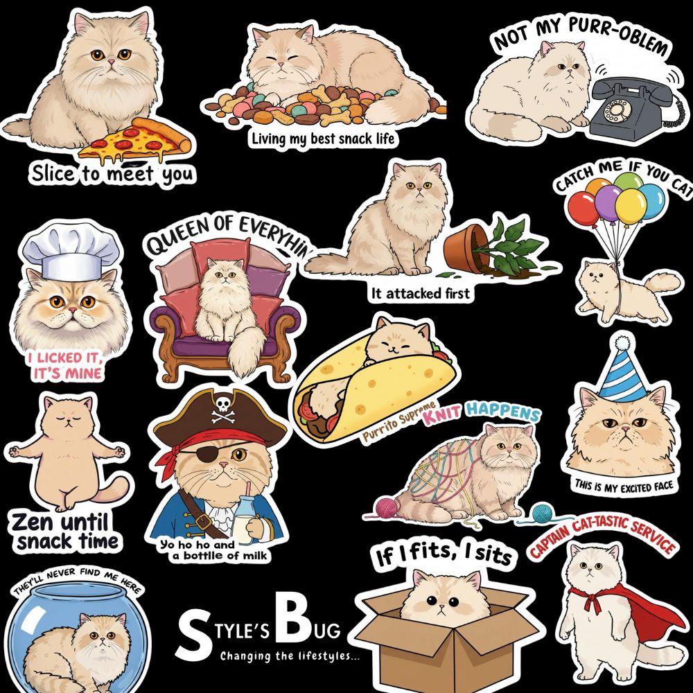 Persian Cat Sticker Pack by Style's Bug