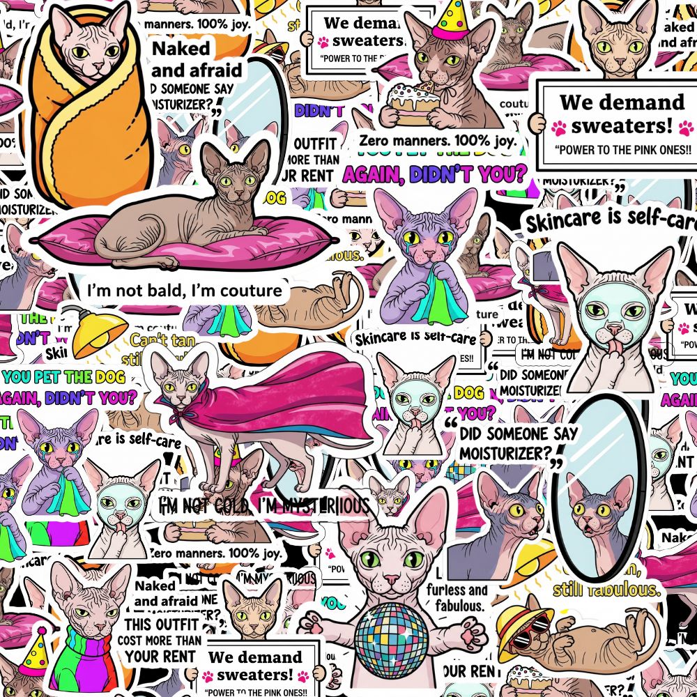 Sphynx Cat Sticker Packs by Style's Bug