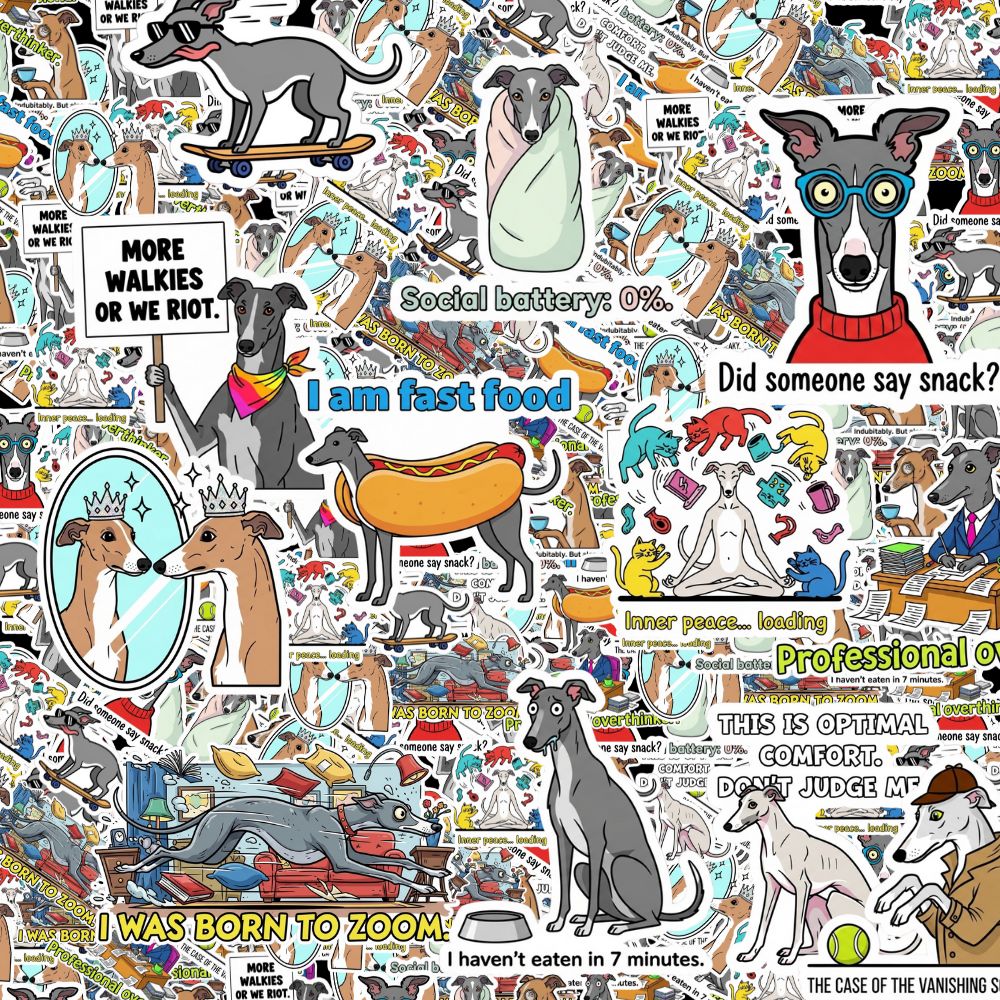 Greyhound / Whippet Sticker Pack by Style's Bug