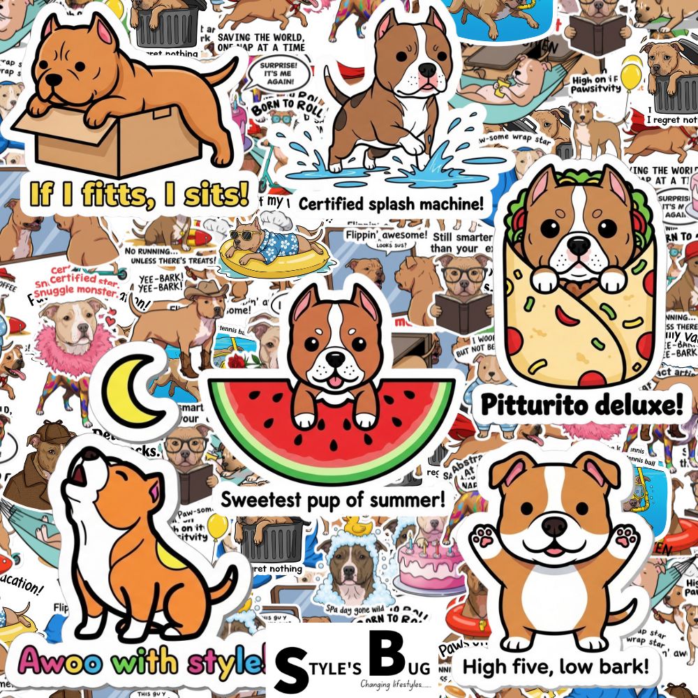 Pitbull / Staffy Sticker Packs by Style's Bug