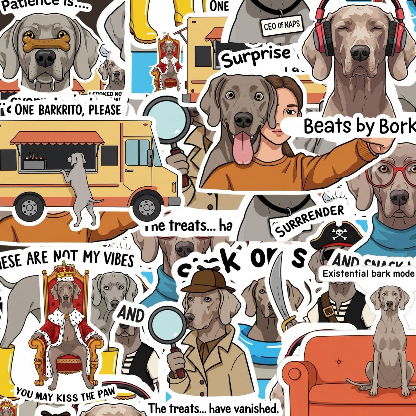 Weimaraner Sticker Pack by Style's Bug