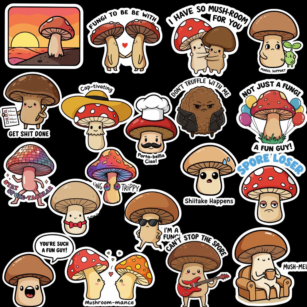 Mushroom Sticker Pack by Style's Bug