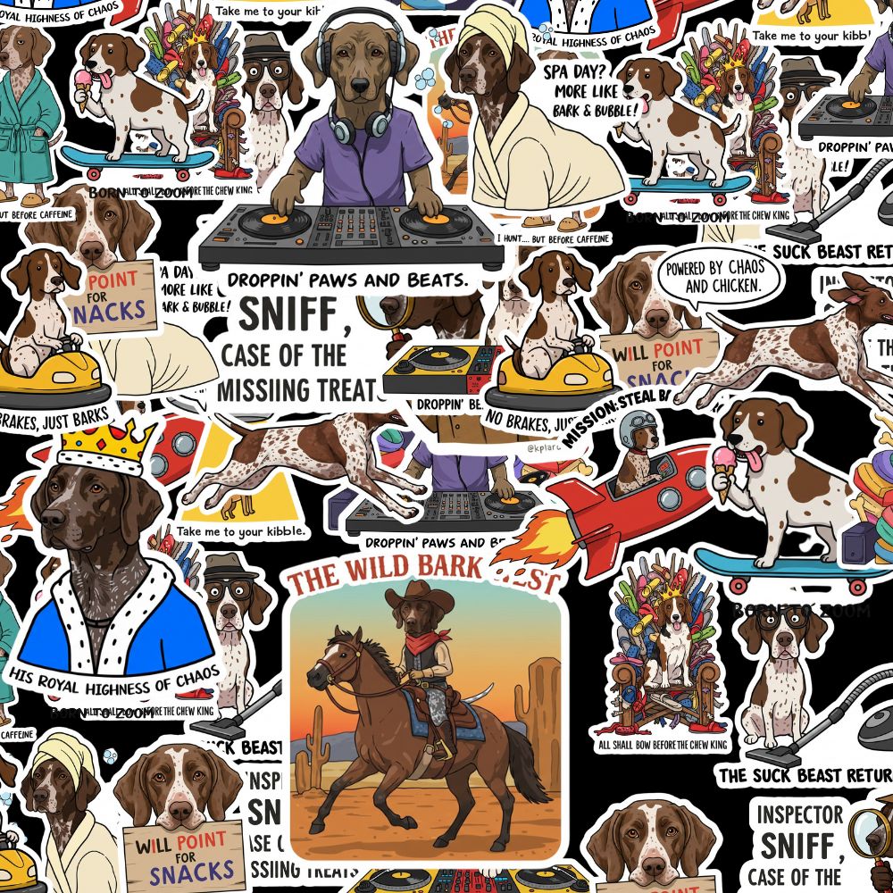 German Shorthair Pointer (GSP) Sticker Pack by Style's Bug