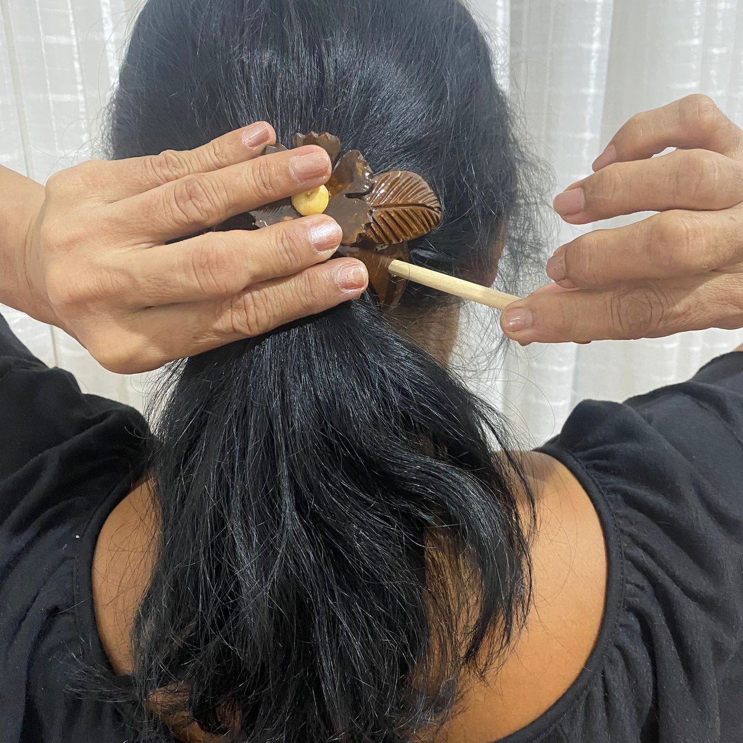 Coconut shell Hair clip set