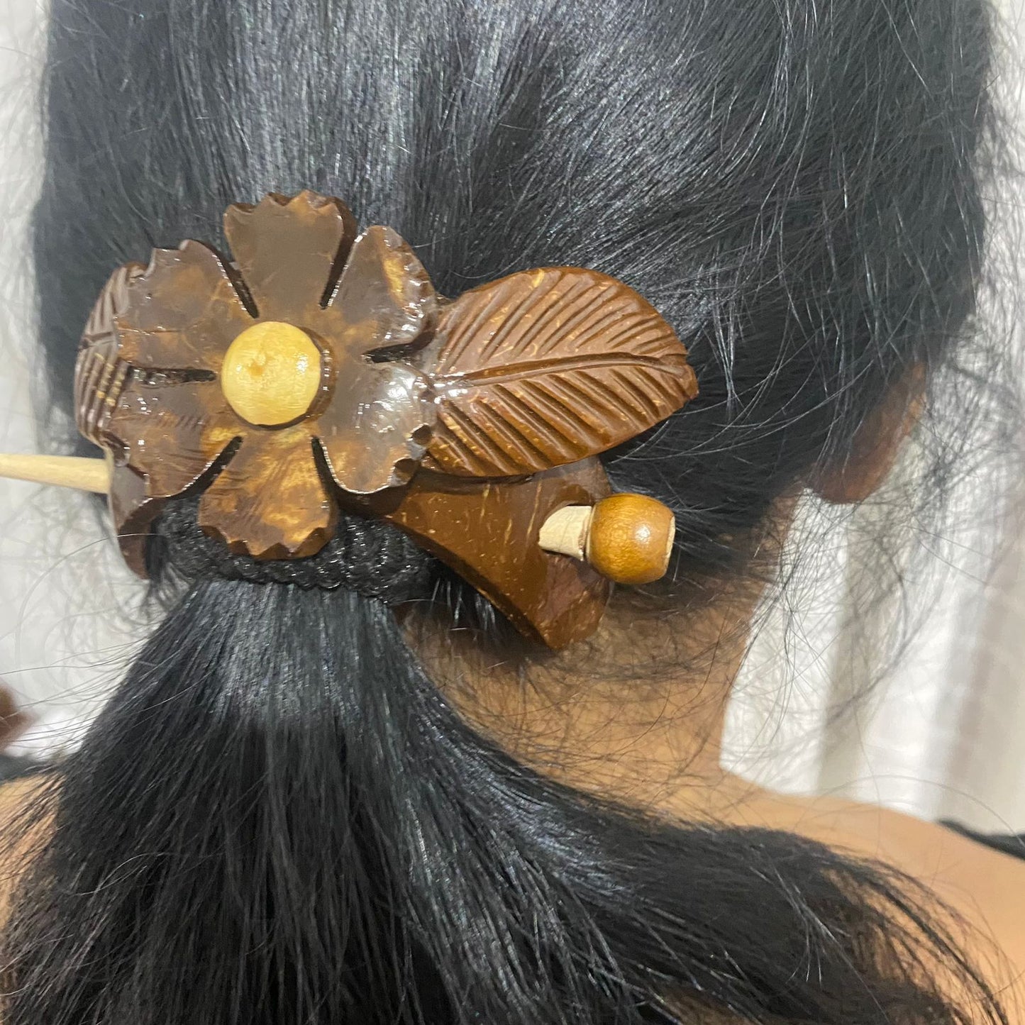 Coconut shell Hair clip set