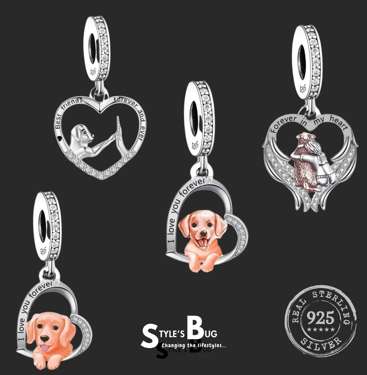 Golden Retriever "I love you forever" Dog Pendants
