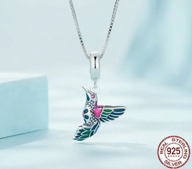 Pinkish Hummingbird Jewelry Set