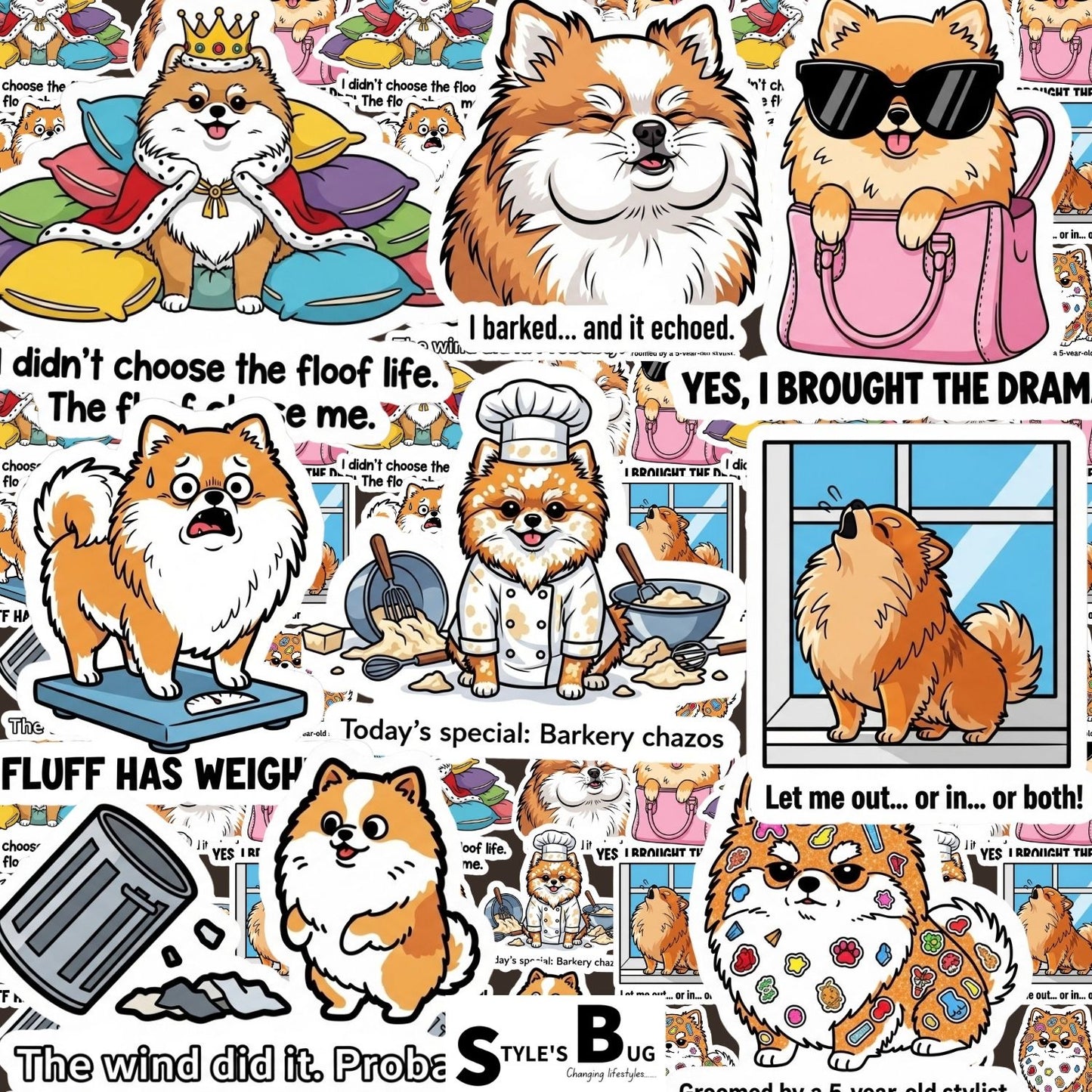Pomeranian Sticker Packs by Style's Bug