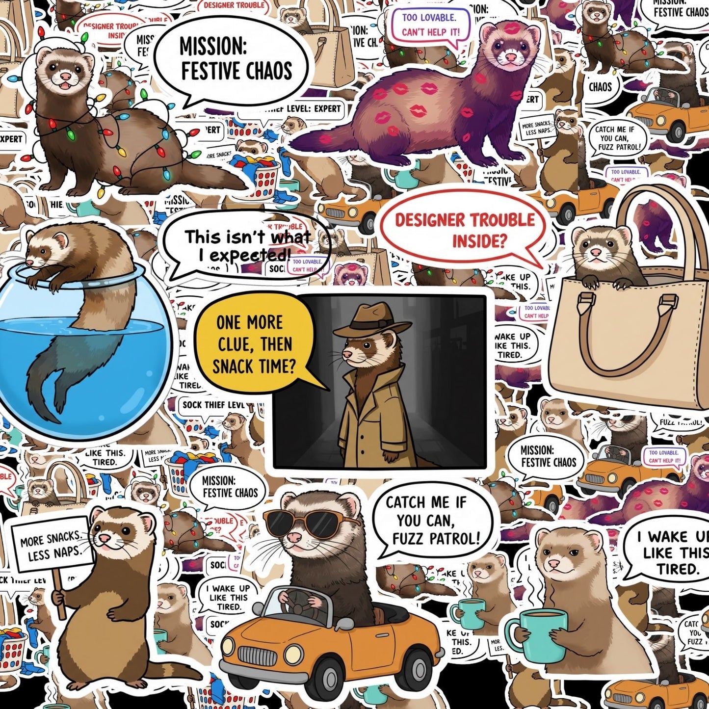 Ferret Sticker Pack by Style's Bug